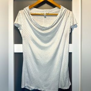 Banana Republic - Cocoon short sleeve shirt - white & black polka dots - Medium